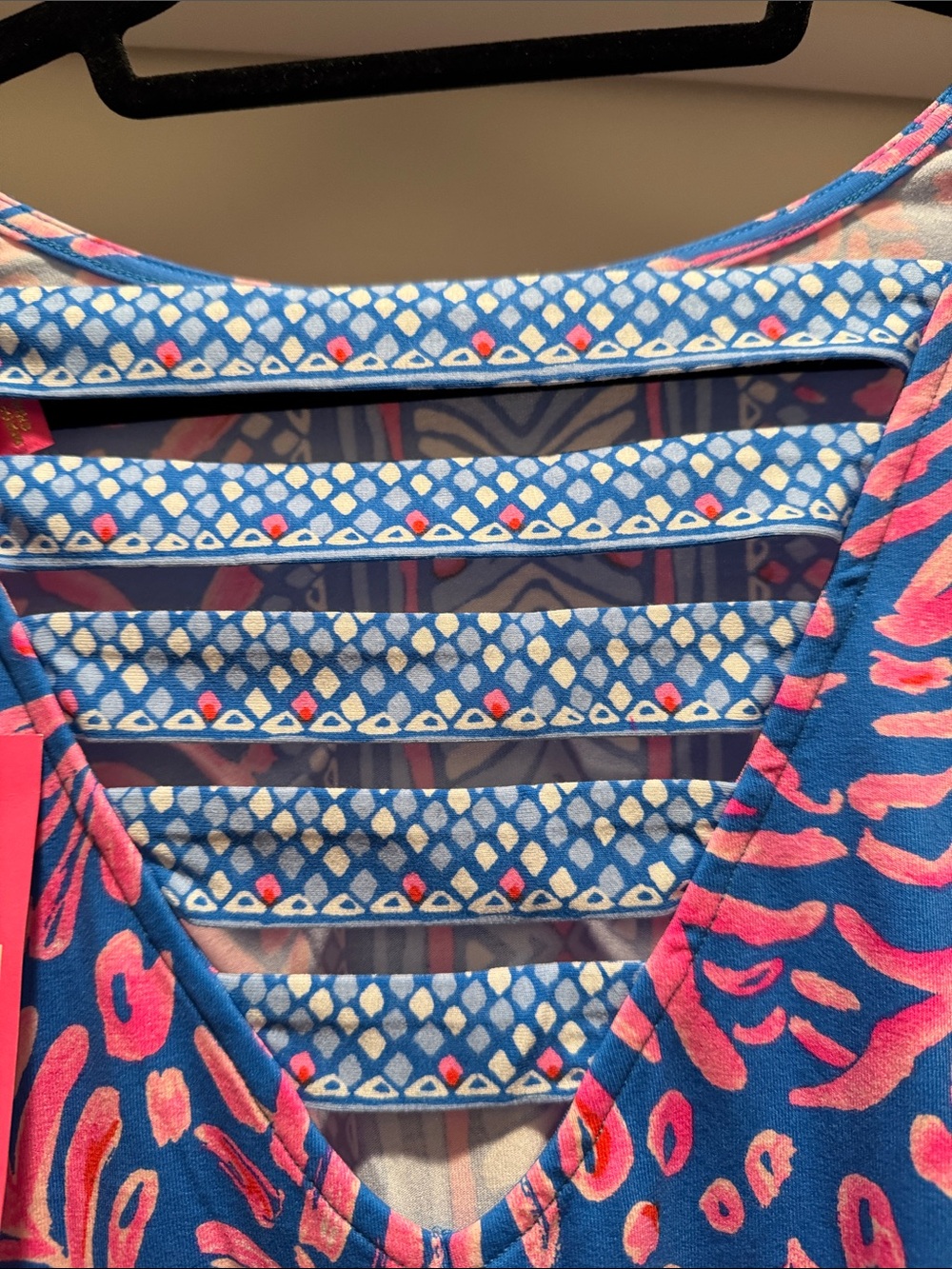 NWT Lilly Pulitzer Ophelia  Blue & Pink Printed Shift Dress size L - Picture 4 of 5